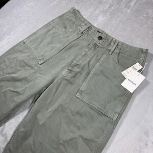 Mother Pants Women 33 Army Green High Curbside Utility Sneak Button Fly NEW $240